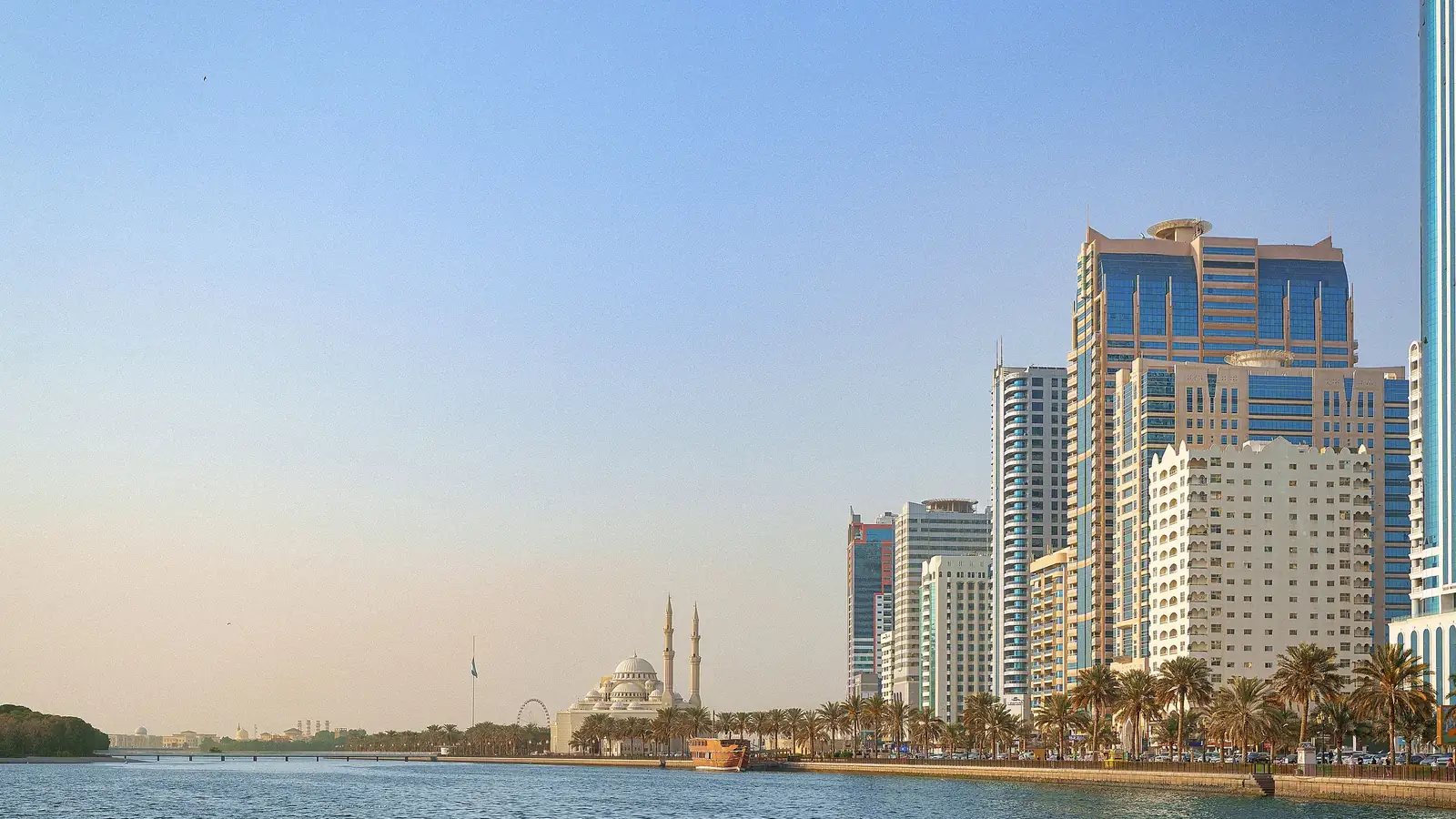 Waterfront skyline in the United Arab Emirates